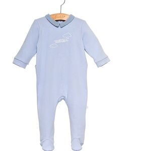 Briobebe Baby Boy Jumpsuit w/embroidered plane Size: 12 Months Color: Blue